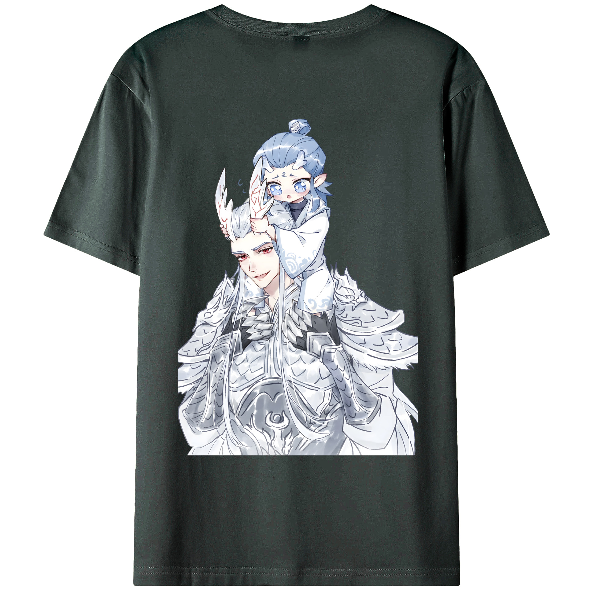 （画像用） Ne Zha 2 ナタ 魔童の大暴れ 綿100％ メンズ半袖Tシャツ（バックプリント） 通気性